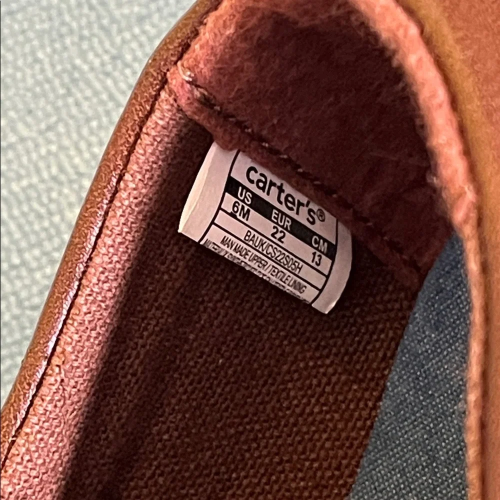 Carter’s Toddler Boys Boat Shoes Size 6 Brown Slip-On NEW WITH TAGS